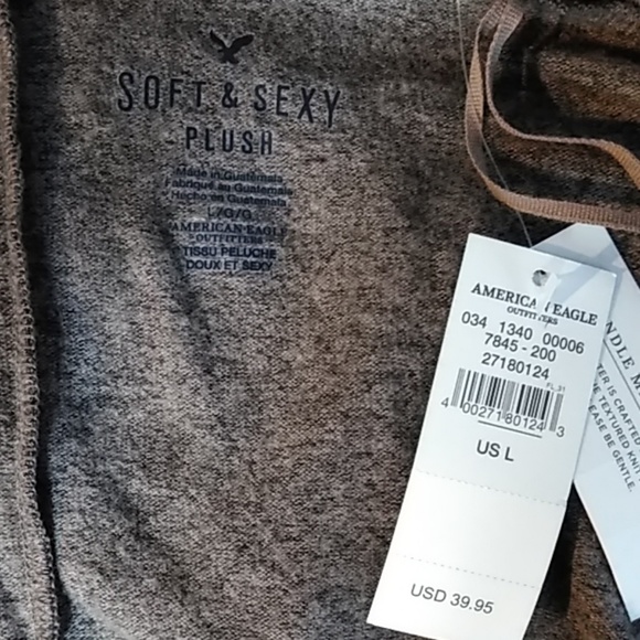 NWT AEO Soft & Sexy Plush Hooded Cardigan size L - Picture 5 of 7